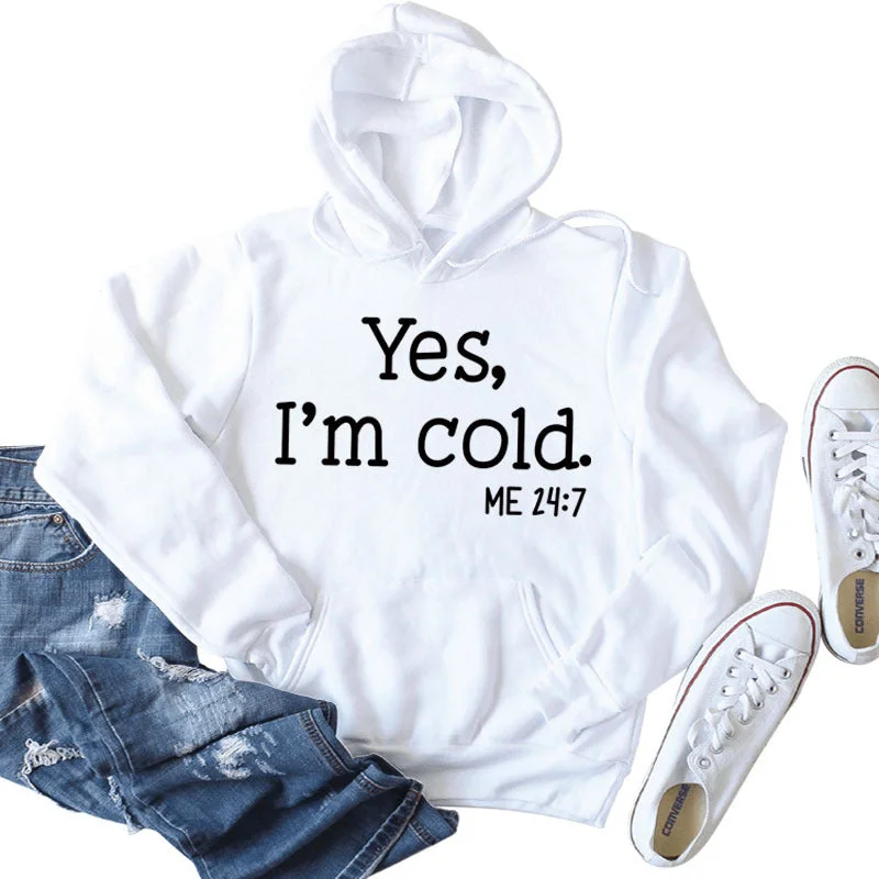 White Hoodie Black Font