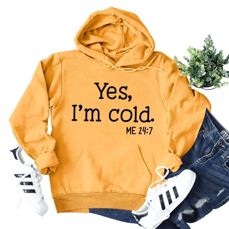 Yellow Hoodie Black Font