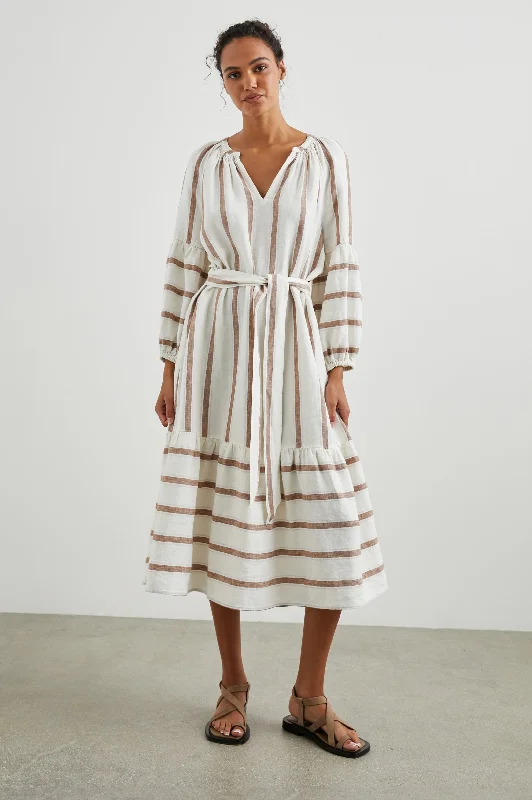 VITTORIA DRESS - COCONUT STRIPE