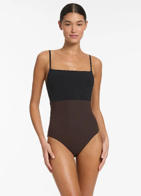 Versa Tank One Piece - Black/Chocolate