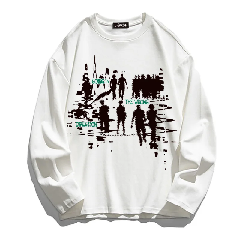 Urban Silhouette Print Long Sleeve Shirt