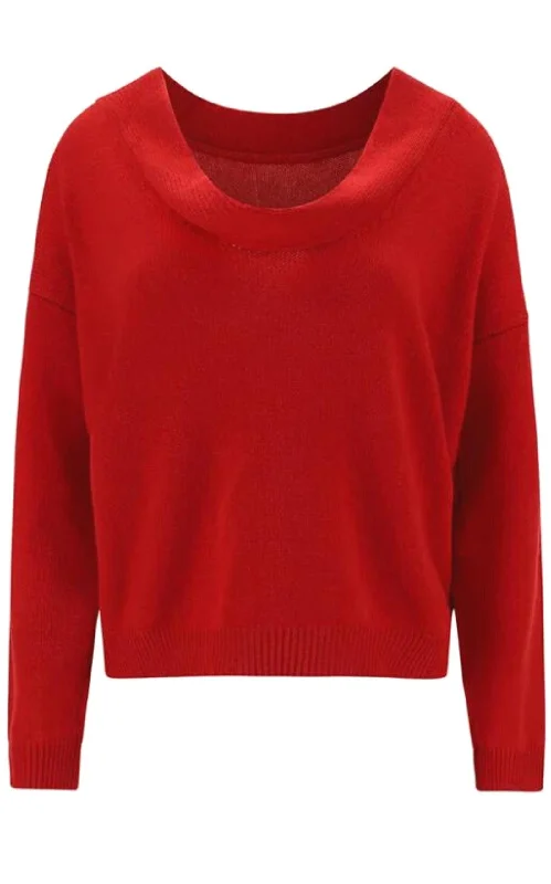 Straight Hem Long-Sleeved Cashmere Jumper