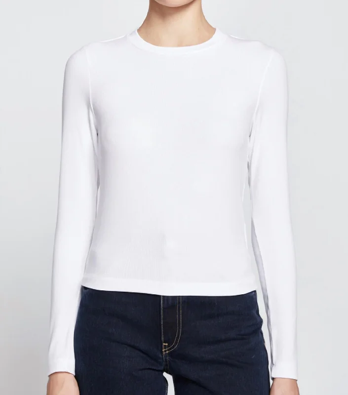 2X1 Luxe Rib Longsleeve Top In White