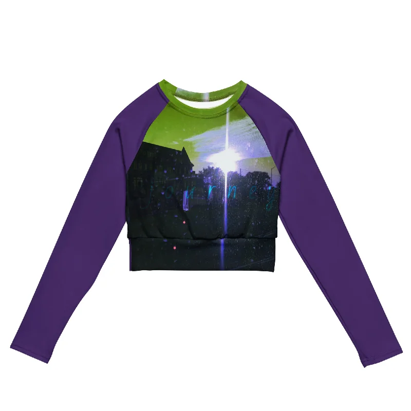 Purple Recycled long-sleeve crop top- Journey 2