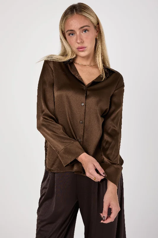 Finire Silk Blouse in Brown