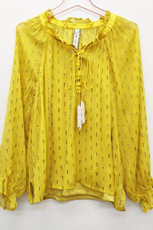 Vibrant Mustard Yellow Maven Blouse by Arrata