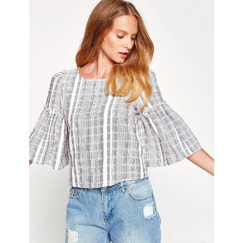 Ruffle Check Blouse