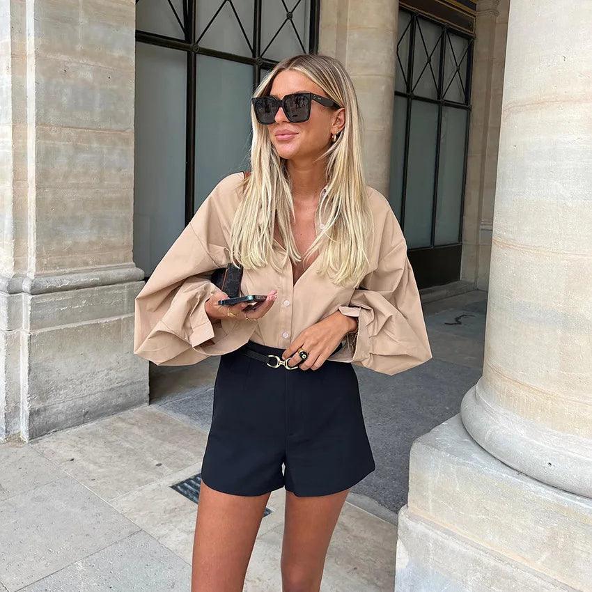 Casual Long Lantern Sleeve Blouse