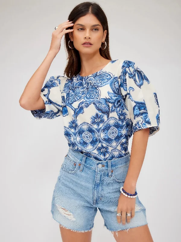 Fifteen Twenty Poof Blouse - BLUE PRINT