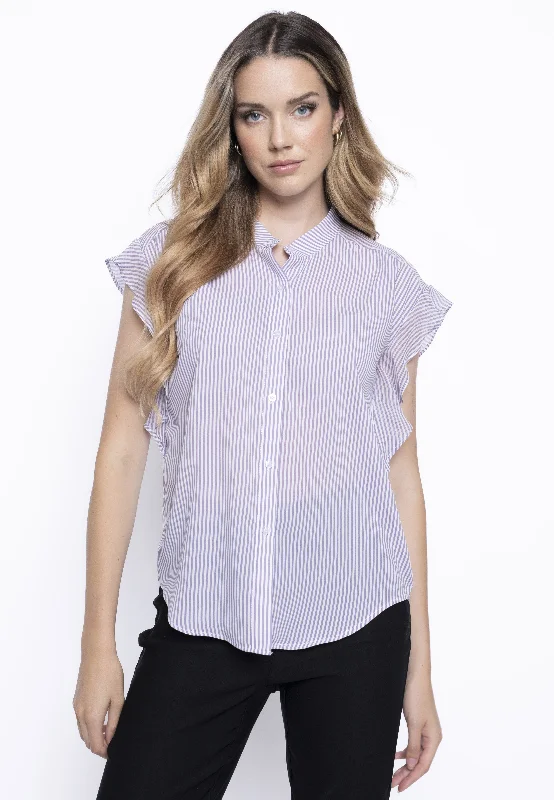 Ruffled Button-Front Blouse