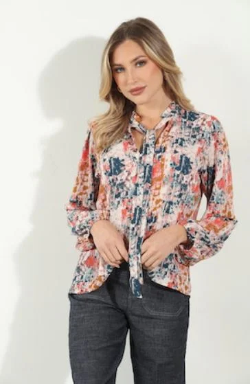 Shelbie Neck Tie Blouse