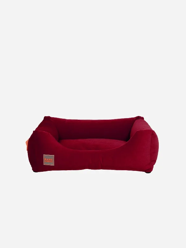 Premium Vegan Velvet Everyday Bed | Berry Red