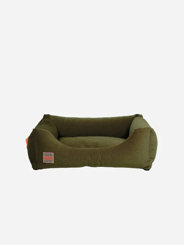 Premium Vegan Velvet Everyday Bed | Forest Green