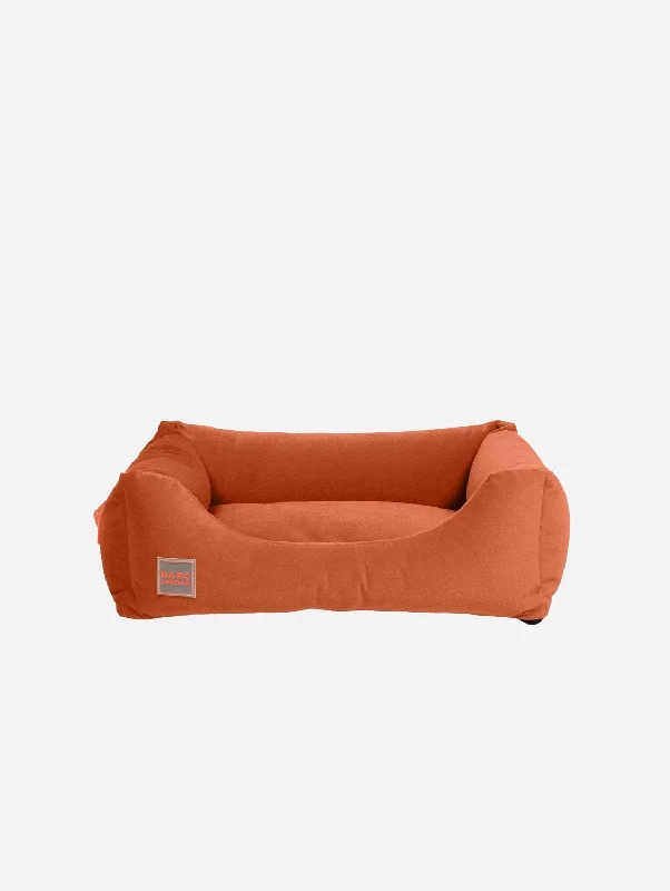 Premium Vegan Velvet Everyday Bed | Rust Orange