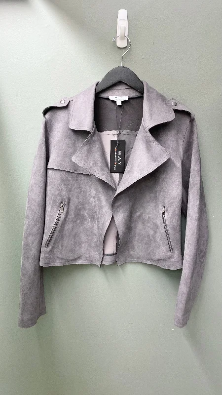 * WAY Grey with Star Back Suede Jacket