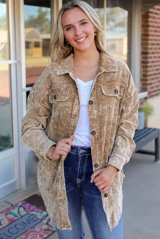 Stylish Tassel Corduroy Jacket