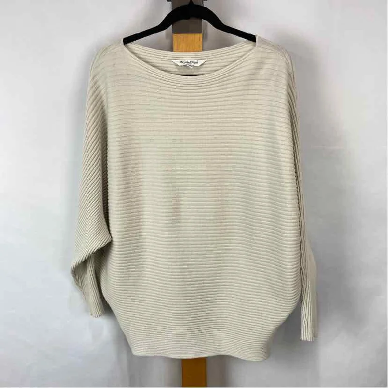 davi & dani Women's Size S Cream Ribbed Sweater