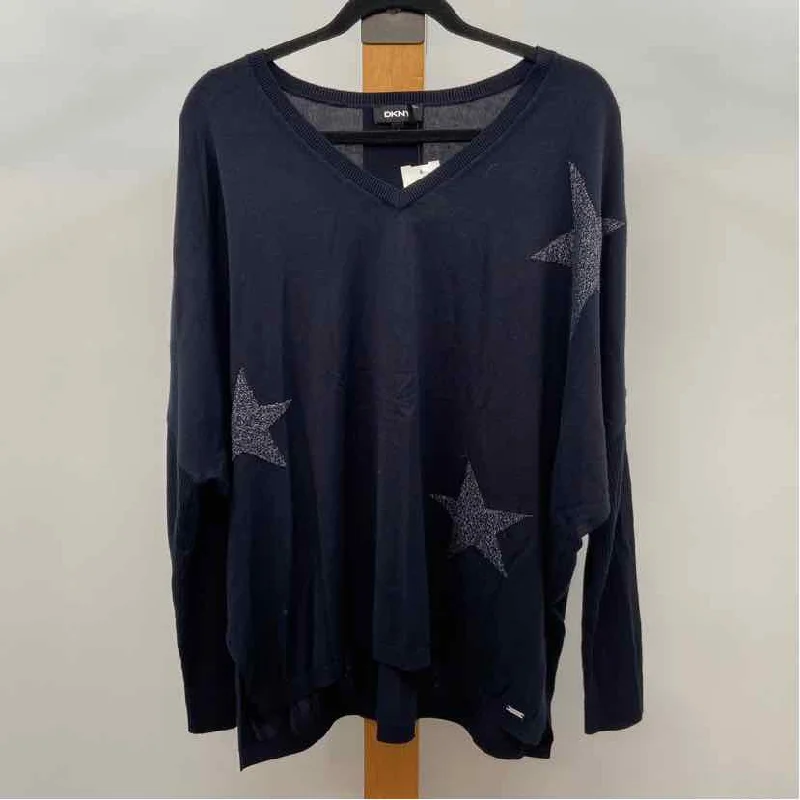 DKNY Women's Size L Navy Star Sweater