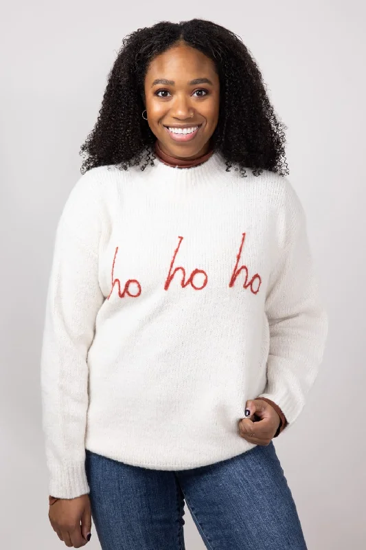 HOHOHO Sweater for Women in White | MWT6499G-WHITERED