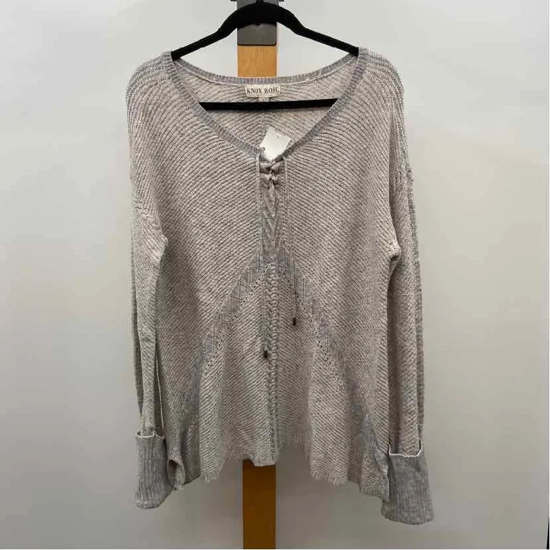 Knox Rose Women's Size L Gray Textured Sweater