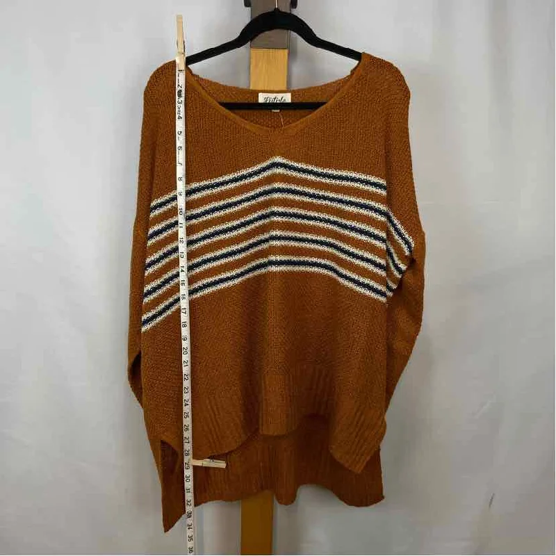 Listicle Women's Size L Orange Stripe Sweater