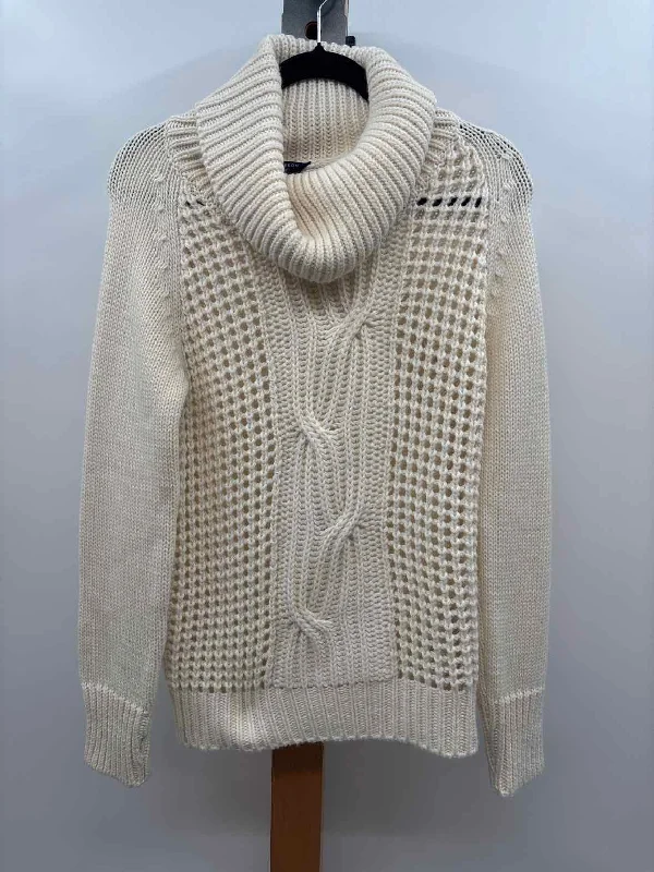 LK Bennett Women's Size M Ivory Open Weave Sweater