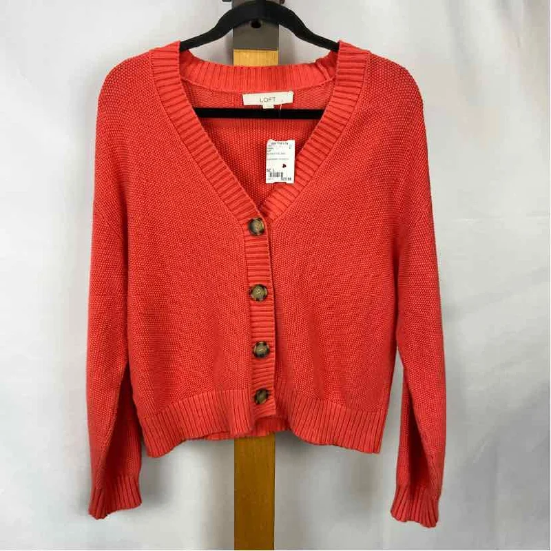 Loft Women's Size L Orange Solid Sweater