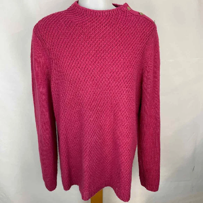 Talbots Women's Size L Hot Pink Solid Sweater