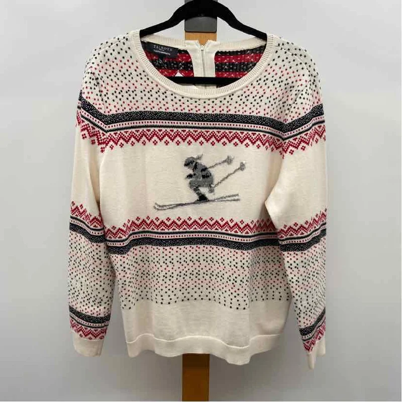 Talbots Women's Size XLP Ivory Fair Isle Sweater