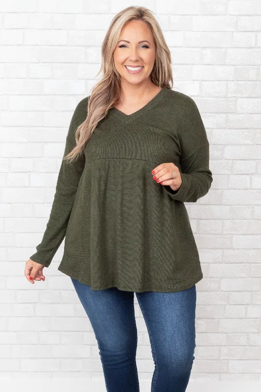 Train To The City Sweater, Olive