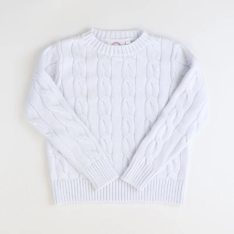 Cable Knit Sweater - White (Unisex)