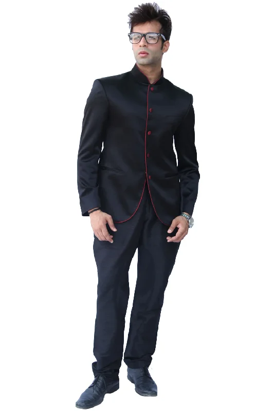 Royal Black Traditional Indian Jodhpuri Suit Sherwani For Men