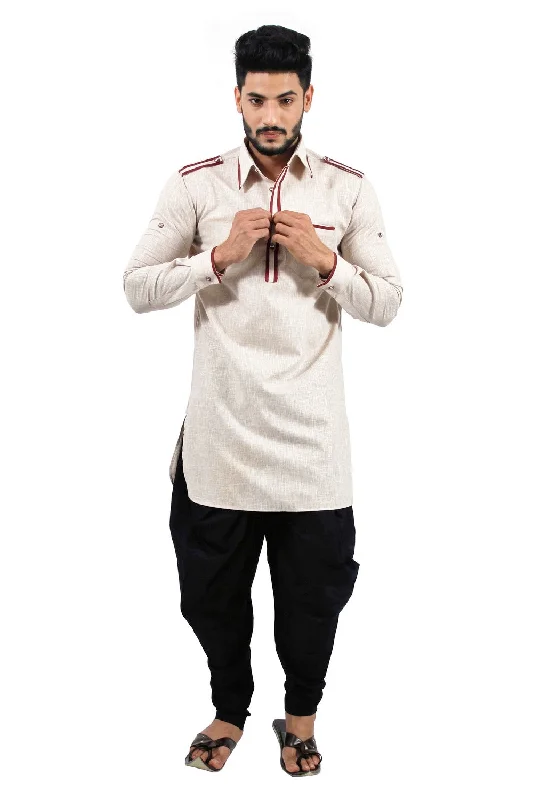 Saris and Things Almond Pathani Suit for Men