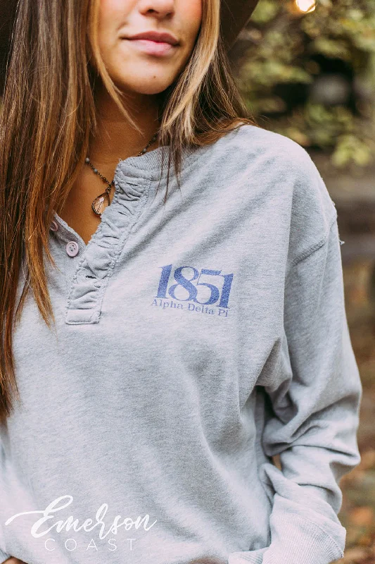 Alpha Delta Pi 1851 Gray Thermal Henley