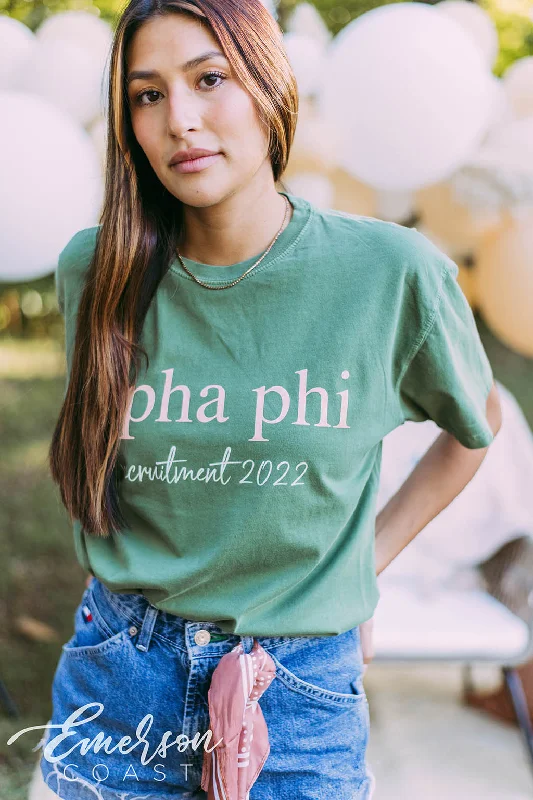 Alpha Phi Green Recruitment Tee