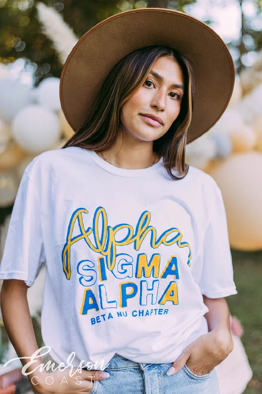 Alpha Sigma Alpha Retro Fonts Tee