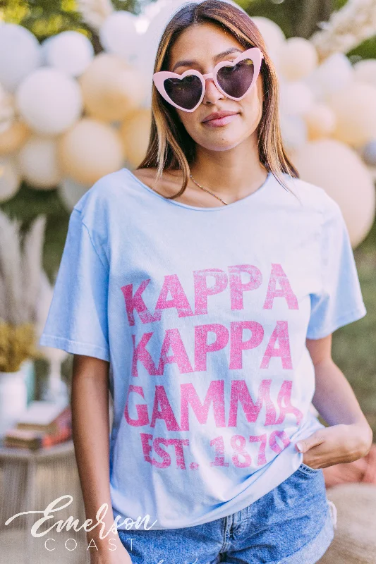 Kappa Kappa Gamma Retro Blue Mineral Wash Tee