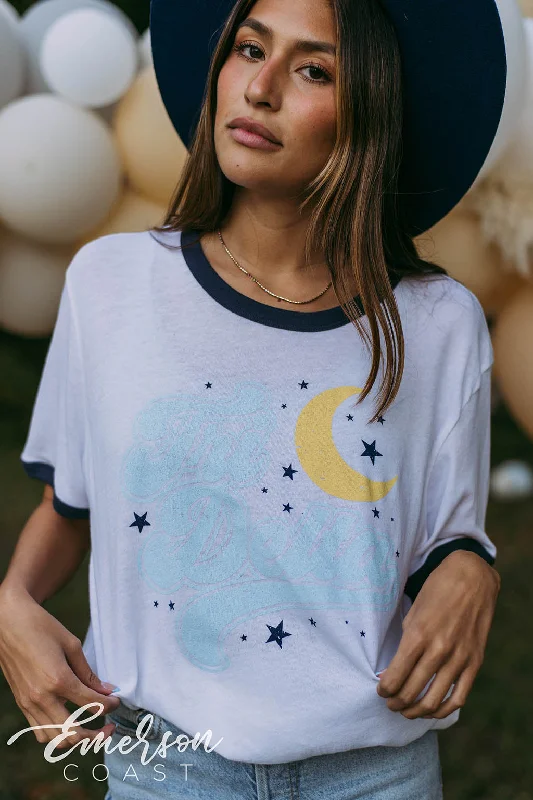 Tri Delta Moon and Stars Ringer Tee