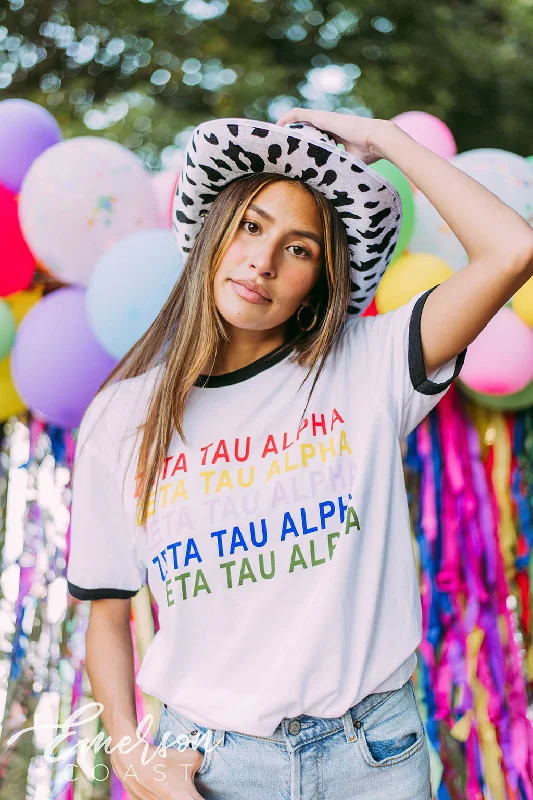 Zeta Tau Alpha Rainbow Ringer Tee