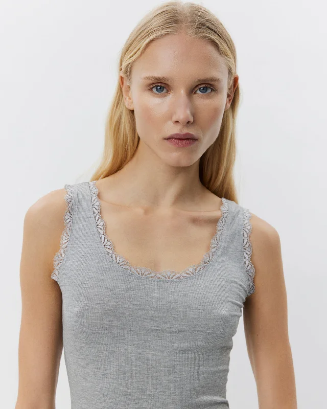 ULRIKKESW TOP - Grey mel