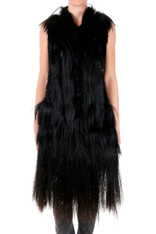 Maison Margiela Real Fur Sleeveless Coat 44 Italian size