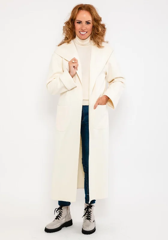 Camelot Open Long Coat, Cream