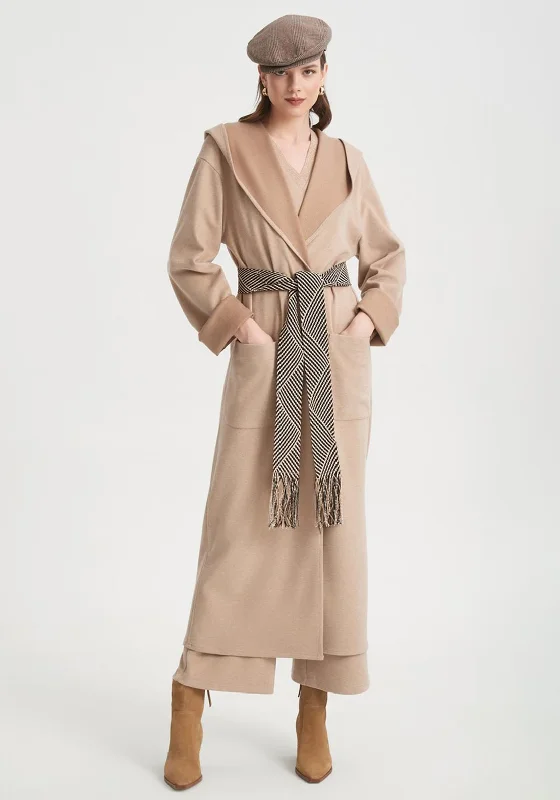 Camelot Open Long Coat, Beige