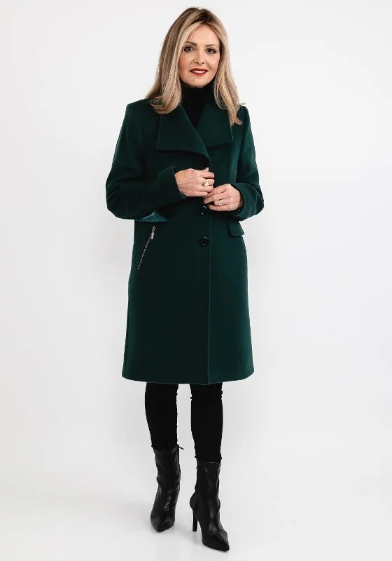 Christina Felix Wing Collar Coat, Pine Green