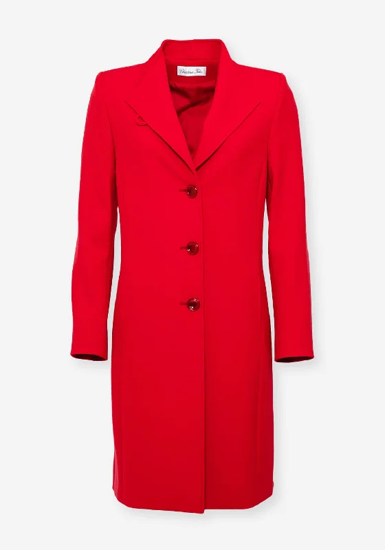 Christina Felix Tailored Long Coat, Red