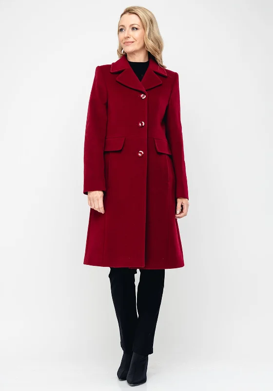 Christina Felix Wool & Cashmere Tailored Coat, Wine