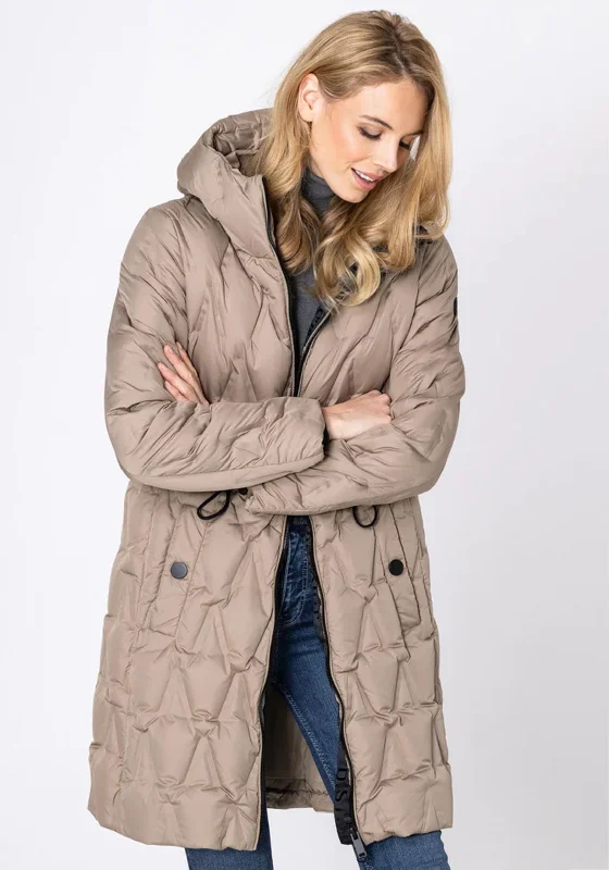 District Runway Quilted Coat, Light Taupe