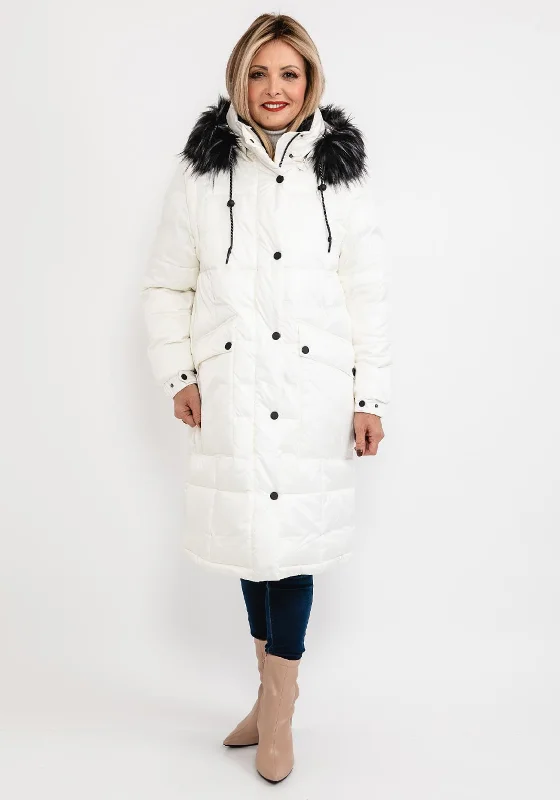 Frandsen Faux Fur Hood Puffer Coat, White