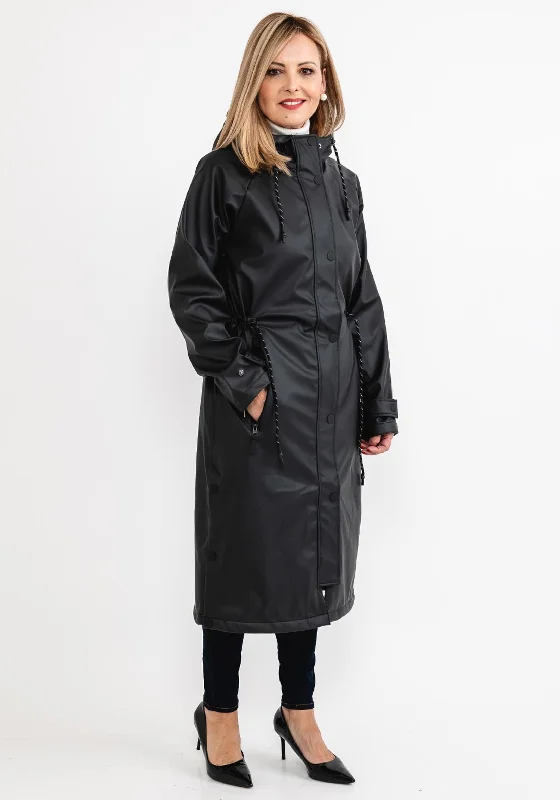 Frandsen Water Resistant Extra Long Raincoat, Black