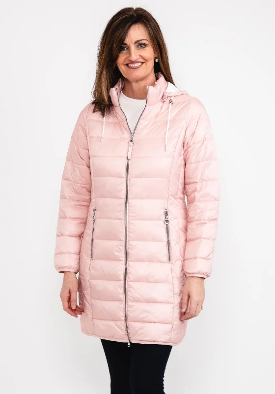 Frandsen Long Quilted Coat, Light Pink